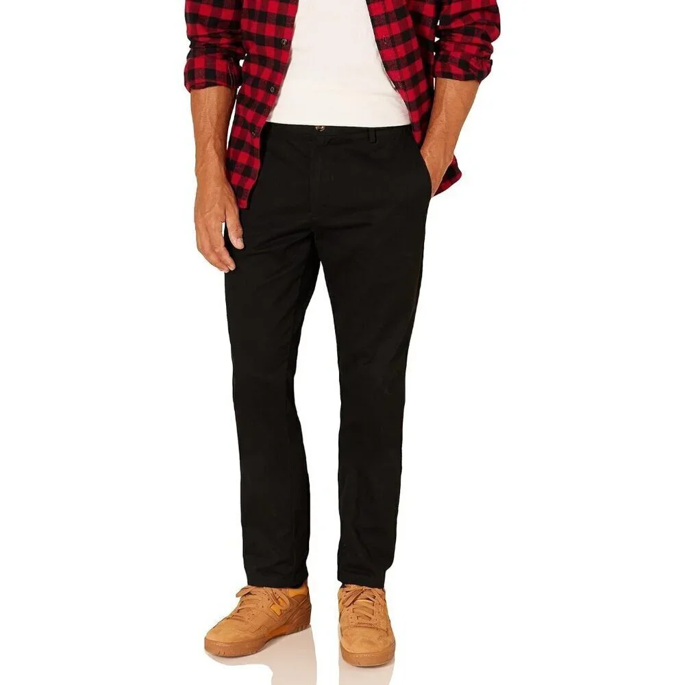 Mens Slim-Fit Wrinkle-Resistant Flat-Front Chino Pant